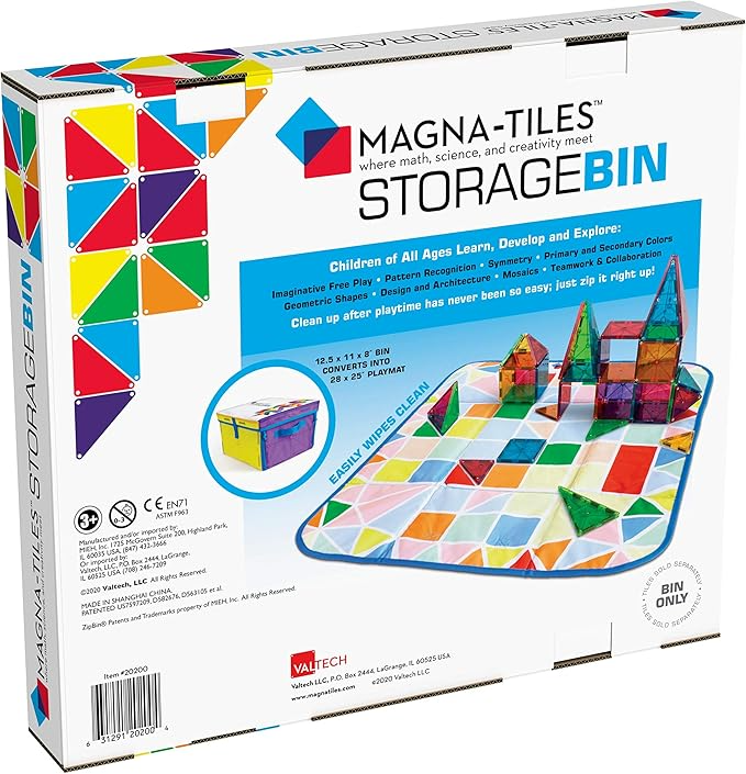 MAGNA-TILES Storage Bin & Interactive Play-Mat, The ORIGINAL Magnetic Building Brand