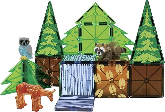 MAGNA-TILES Forest Animals 25-Piece Magnetic Construction Set, The ORIGINAL Magnetic Building Brand