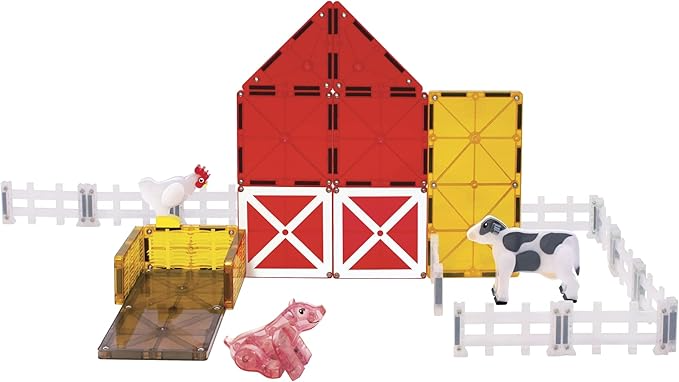 MAGNA-TILES Farm Animals 25-Piece Magnetic Construction Set, The ORIGINAL Magnetic Building Brand