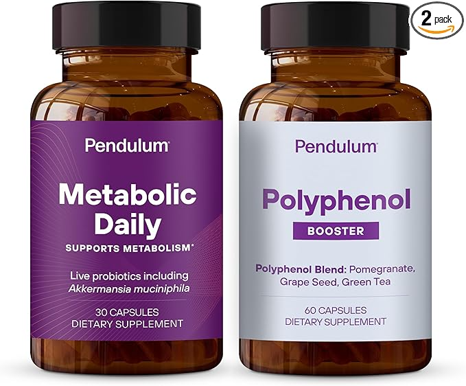 Pendulum Metabolic Daily & Polyphenol Booster Bundle - Proprietary Akkermansia Probiotic Supplement Blend for Improving Metabolism & Cardio Health