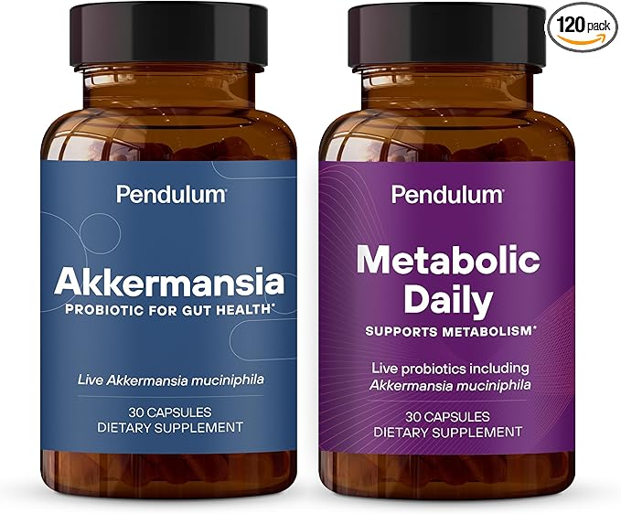 Pendulum Akkermansia & Metabolic Daily Bundle - Live Probiotic Supplements Strengthen The Gut Lining, Support GLP-1 Production, Supports Metabolism