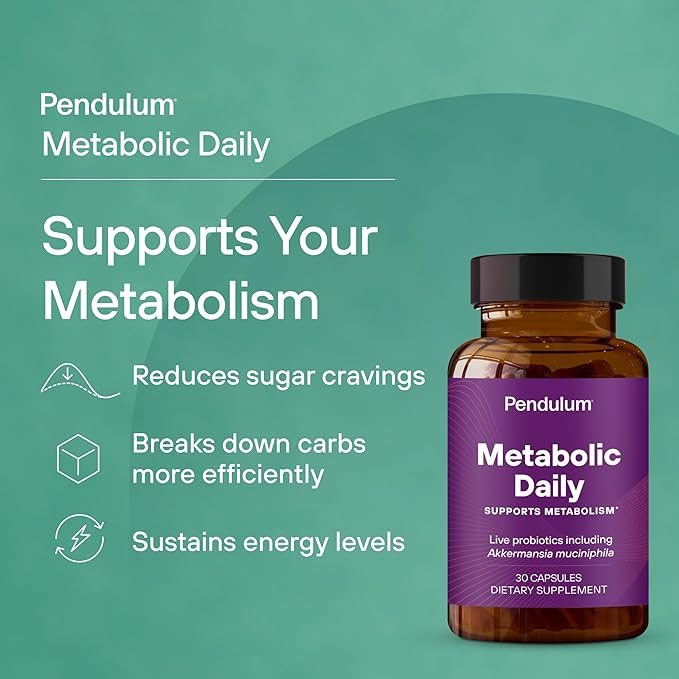 Pendulum Akkermansia & Metabolic Daily Bundle - Live Probiotic Supplements Strengthen The Gut Lining, Support GLP-1 Production, Supports Metabolism