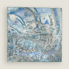 Hermes Les Folies du Faubourg scarf 90