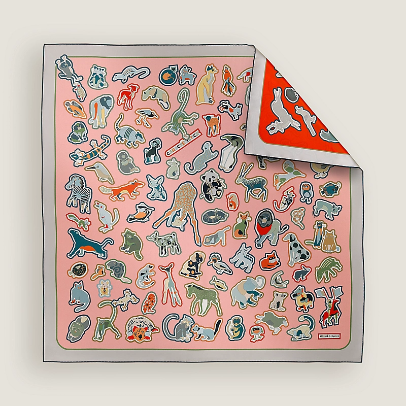 Hermes Caracteristick double face scarf 90