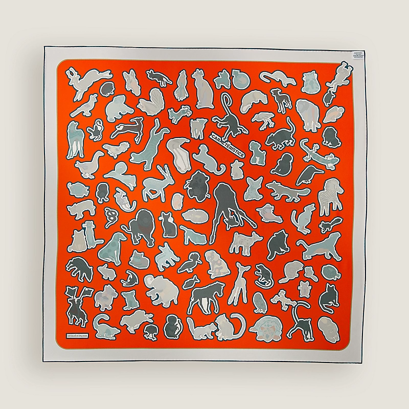 Hermes Caracteristick double face scarf 90