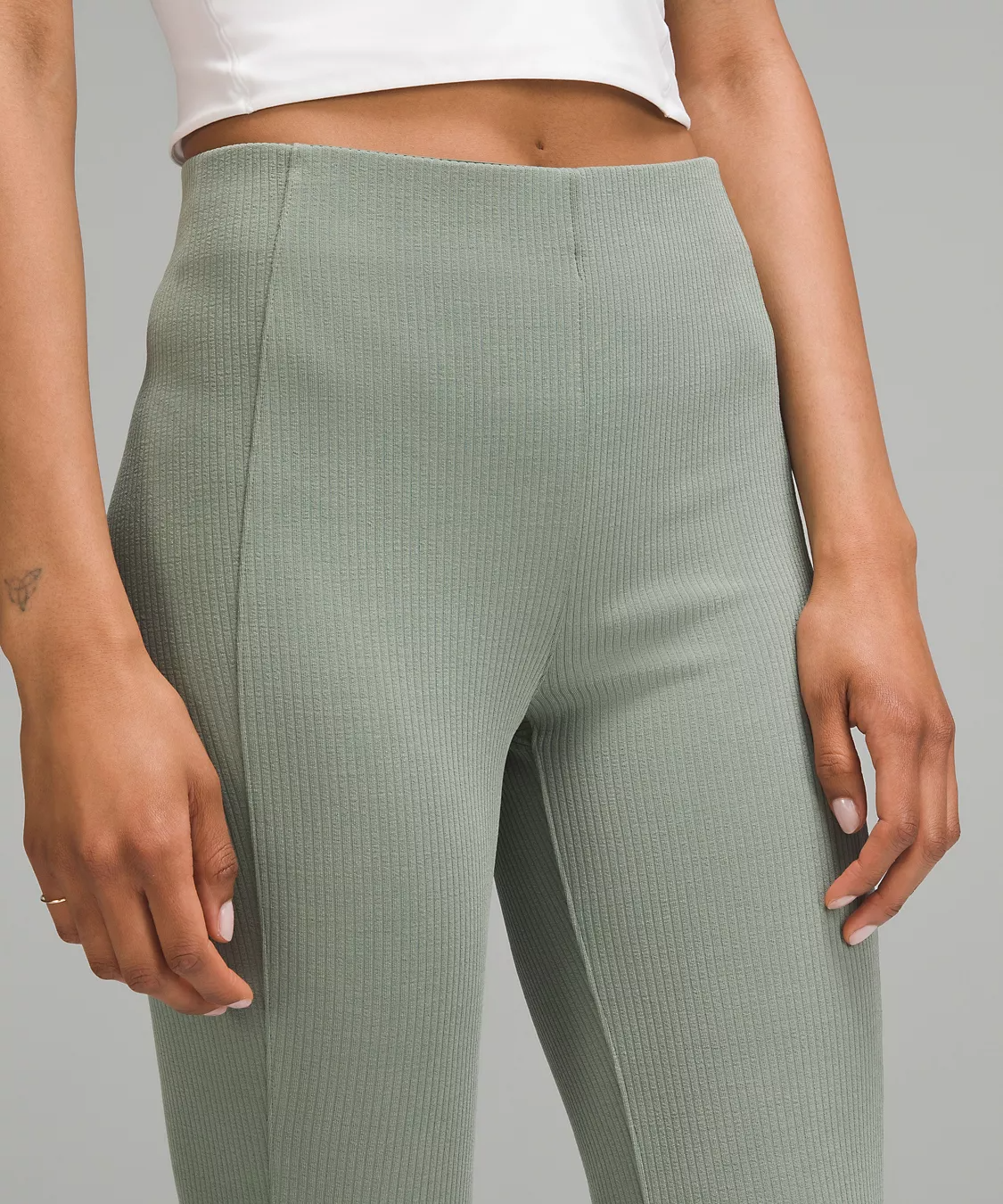 Lululemon Ribbed Softstreme Zip-Leg High-Rise Cropped Pant 25"