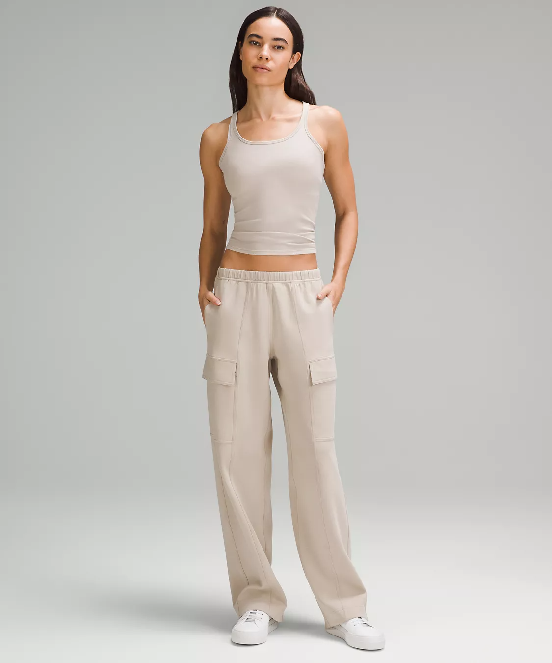 Lululemon Cotton-Blend Double-Knit Mid-Rise Cargo Pant