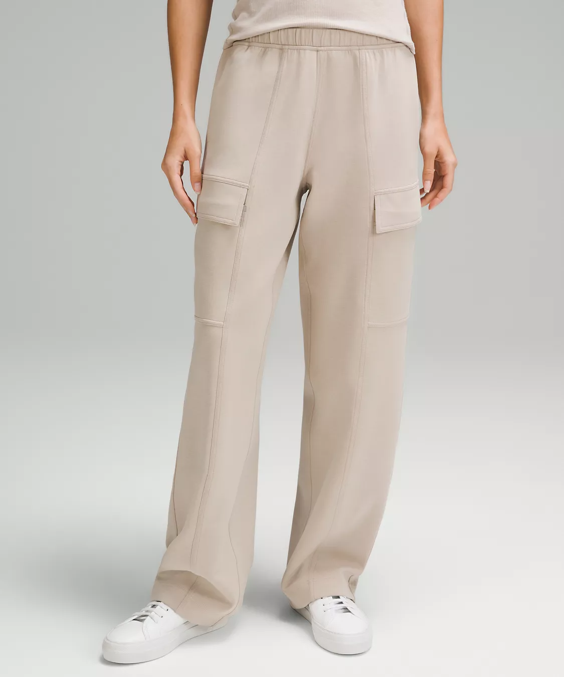 Lululemon Cotton-Blend Double-Knit Mid-Rise Cargo Pant