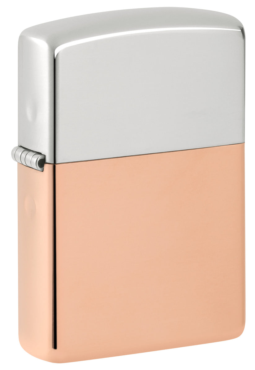 Zippo Bimetal Case Lighter - Sterling Silver Lid