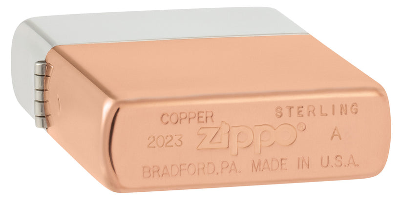 Zippo Bimetal Case Lighter - Sterling Silver Lid