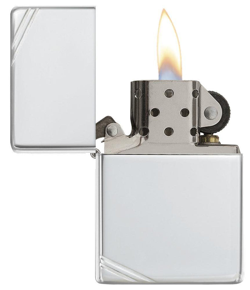 Zippo Sterling Silver Vintage with Slashes