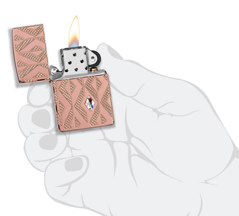 Zippo Armor® Geometric Diamond Pattern Design