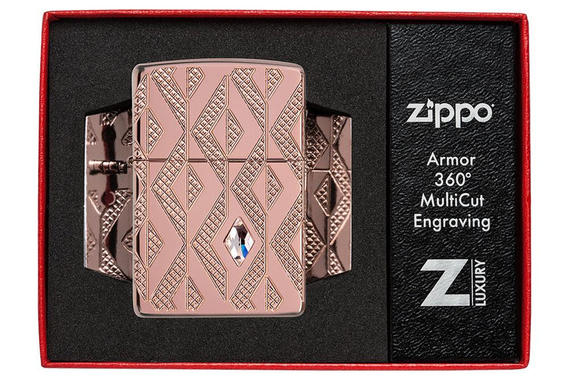 Zippo Armor® Geometric Diamond Pattern Design