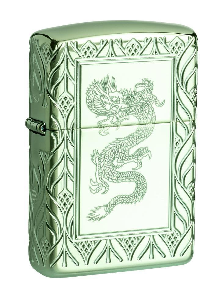 Zippo Armor® High Polish Green Elegant Dragon