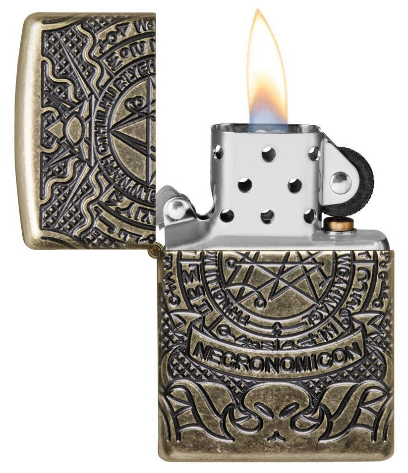 Zippo Armor® Antique Brass Book of the Dead