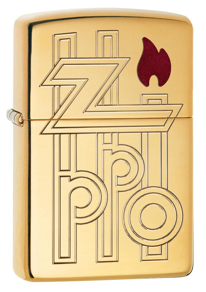 Zippo Armor® High Polished Brass Abstract Logo