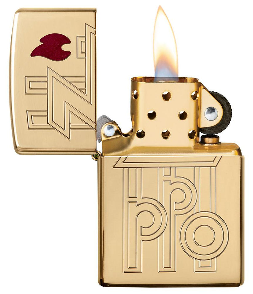 Zippo Armor® High Polished Brass Abstract Logo