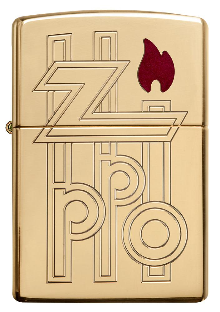 Zippo Armor® High Polished Brass Abstract Logo