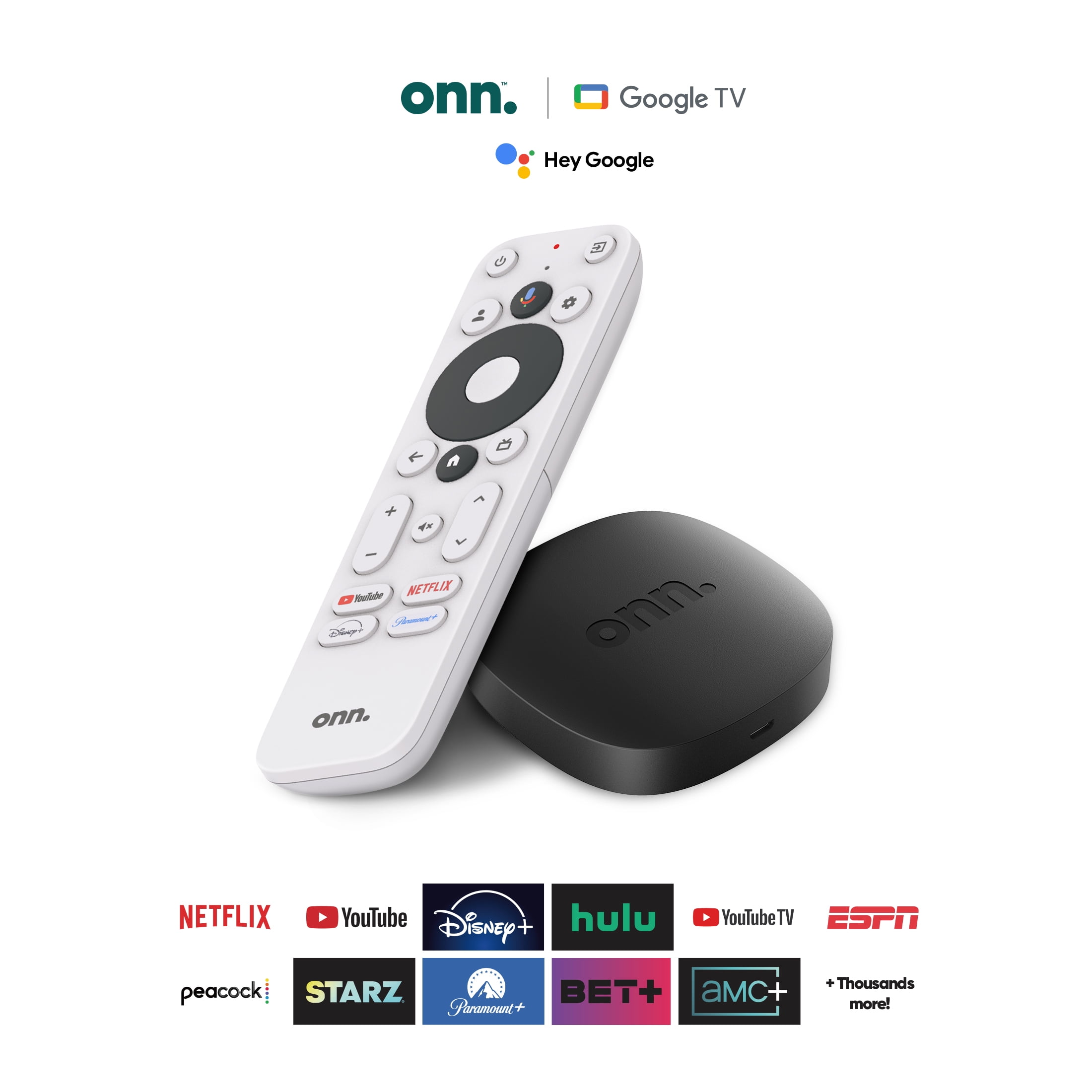 onn. Google TV 4K Streaming Box (New, 2023), 4K UHD Resolution