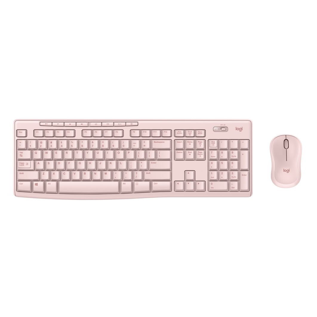 LOGITECH WIRELESS KEYBOARD MOUSE COMBO WINDOWS 2.4 GHZ COMPACT MOUSE ROSE COLOR