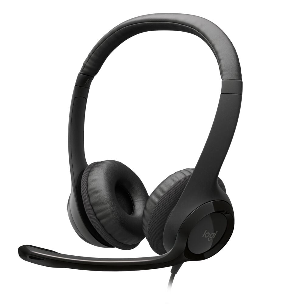 Logitech H390 Wired USB Headset Stereo Headphones Noise-Cancelling Microphone In-Line Controls PC Mac Laptop Black