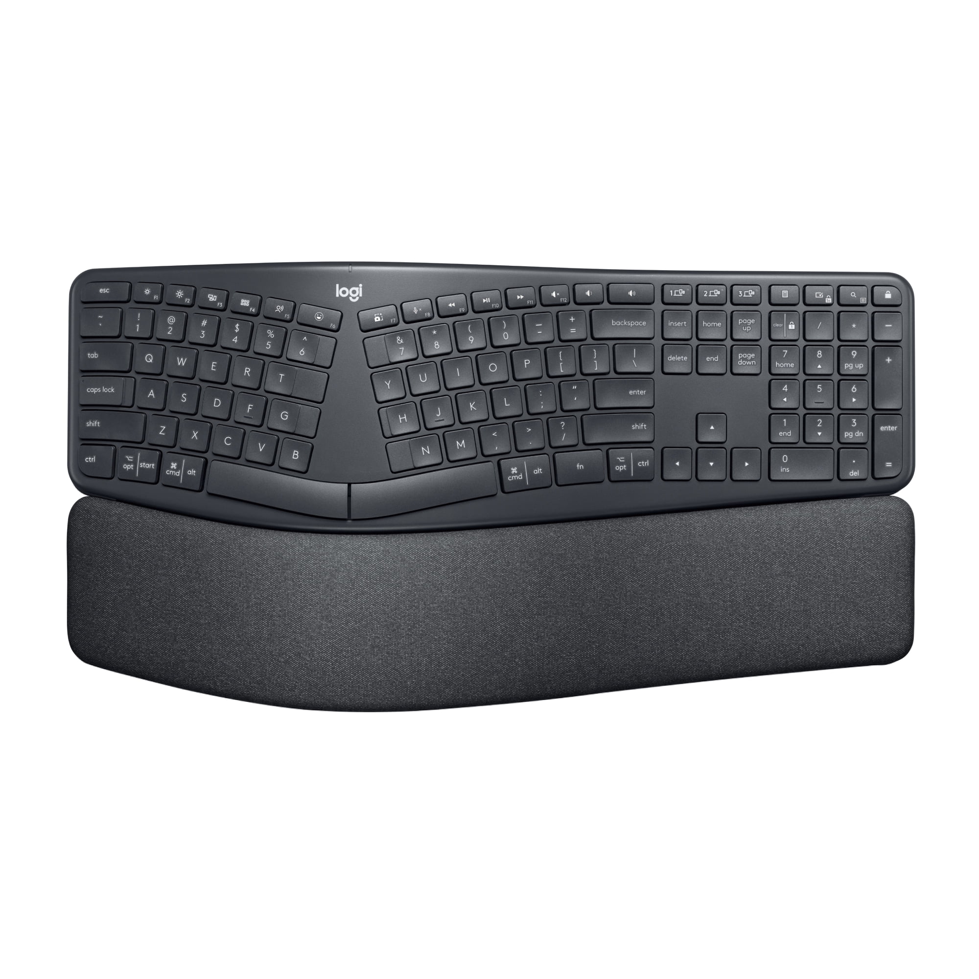 Logitech ERGO K860 Wireless Ergonomic Keyboard Split Wrist Rest Bluetooth Black