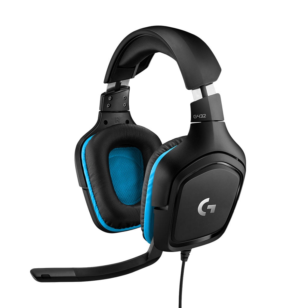 Logitech G432 Wired Gaming Headset with 7.1 Surround Sound DTS HeadphoneX 2.0 50mm Audio Drivers USB 3.5mm Jack Flip-to-Mute Mic PC Black