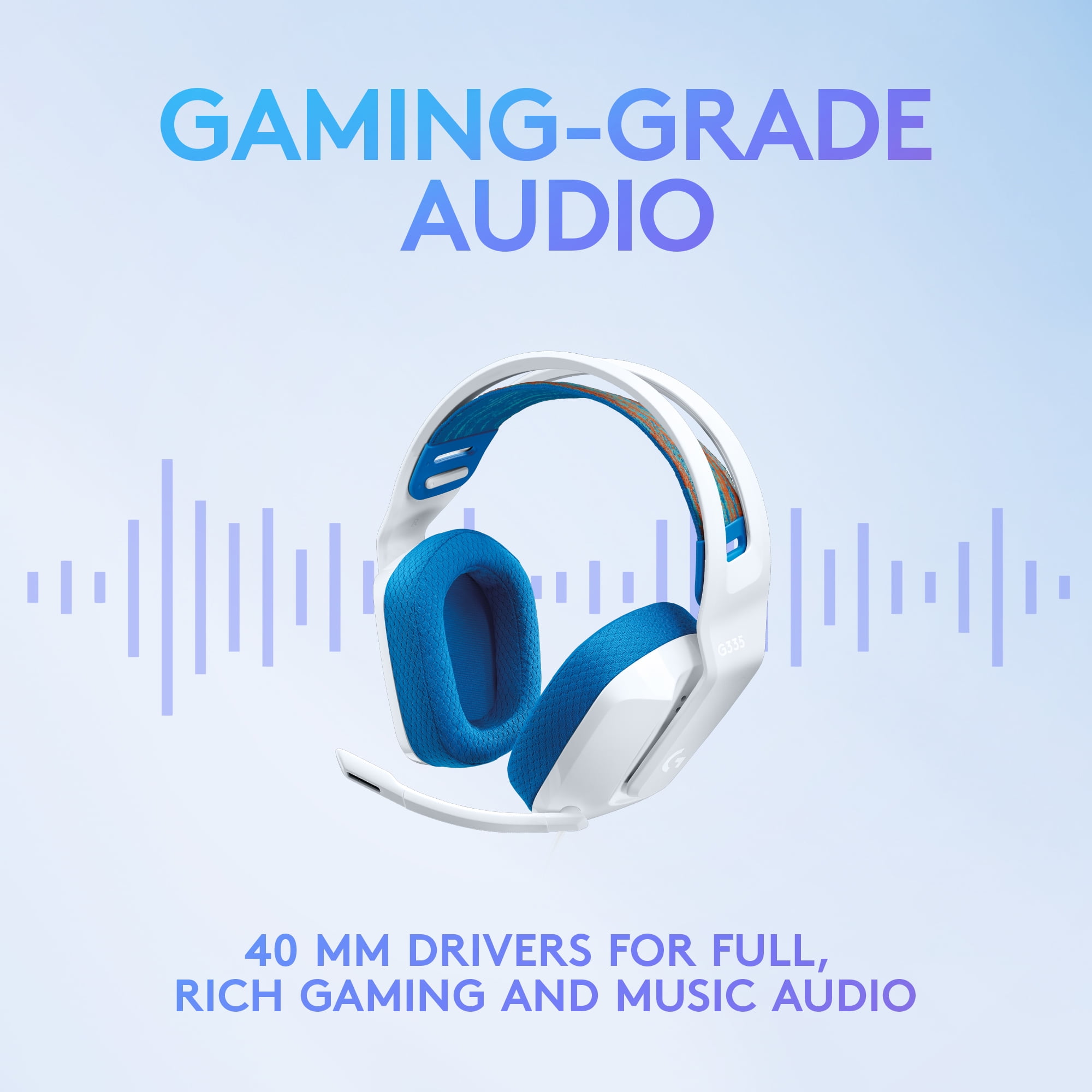 Logitech G335 White PC Gaming Over Ear Headset