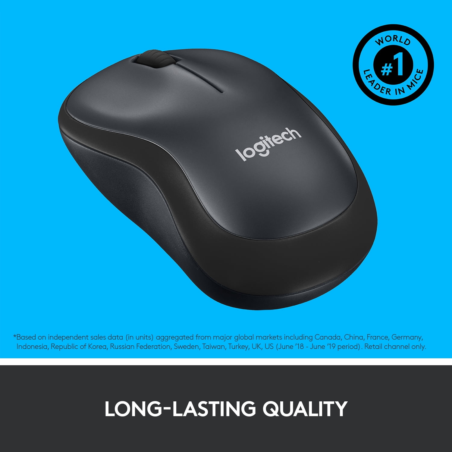 Logitech Silent Wireless Mouse 2.4 GHz USB Receiver 1000 DPI Optical Tracking Black