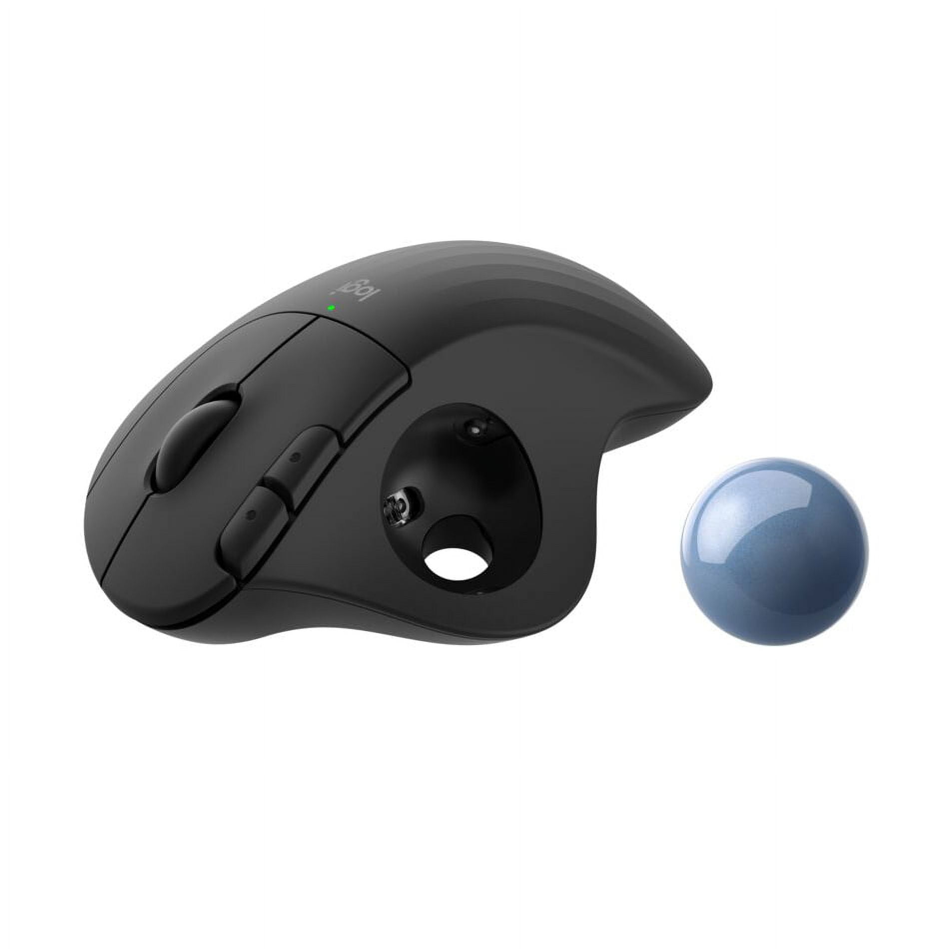 Logitech Ergonomic Wireless Trackball Mouse with Easy Thumb Control Smooth Tracking Black