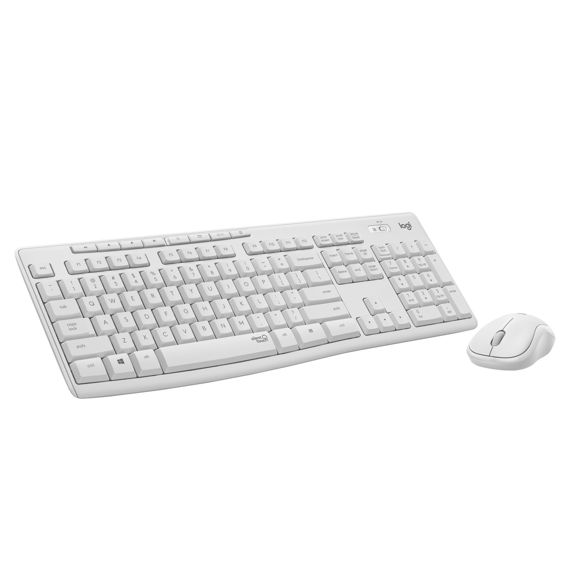 Logitech MK295 Silent Wireless Keyboard Mouse Combo with 90% Less Noise 2.4 GHz Off-White