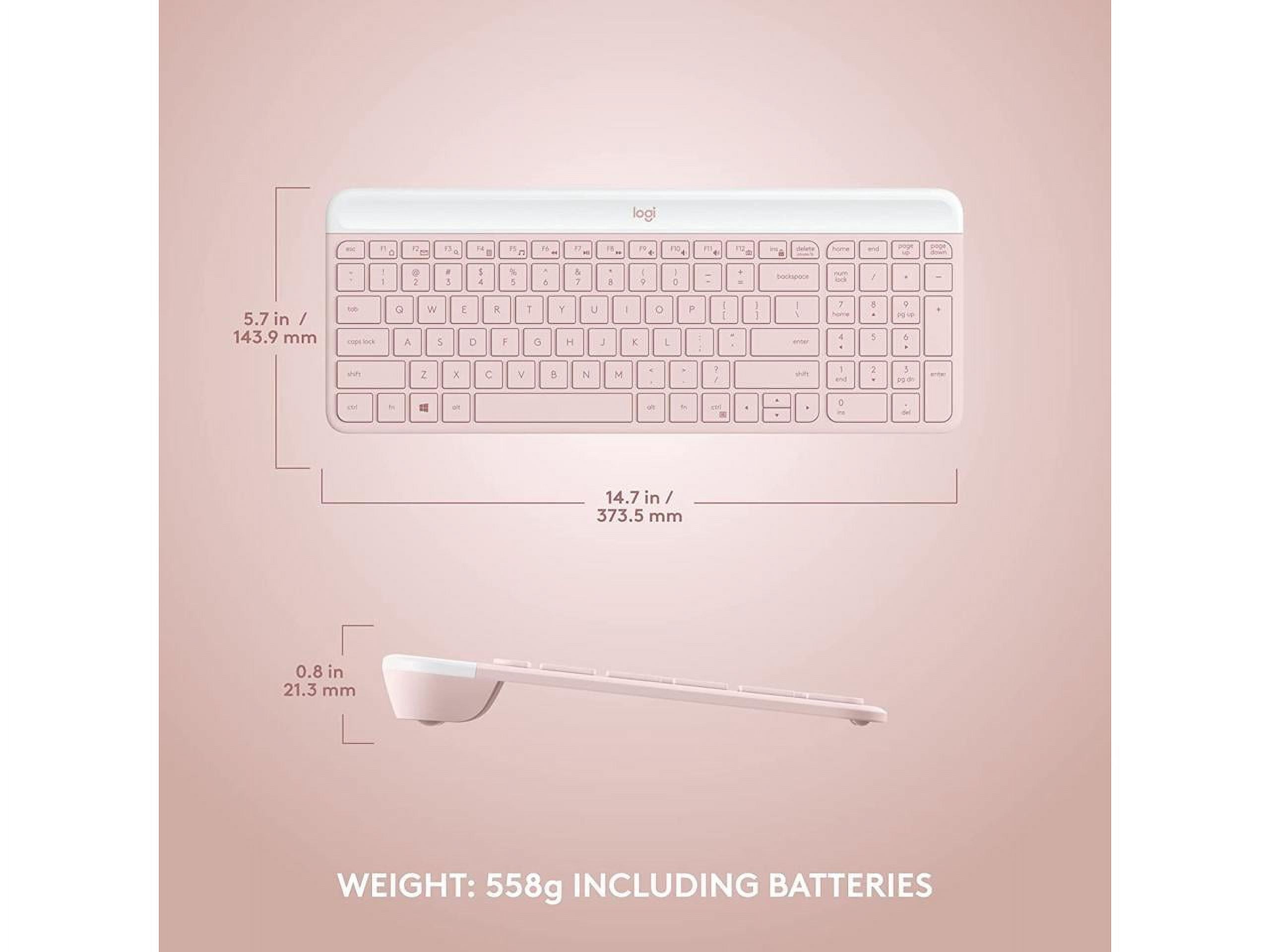 Logitech MK470 Slim Rose Wireless Keyboard and Mouse Combo