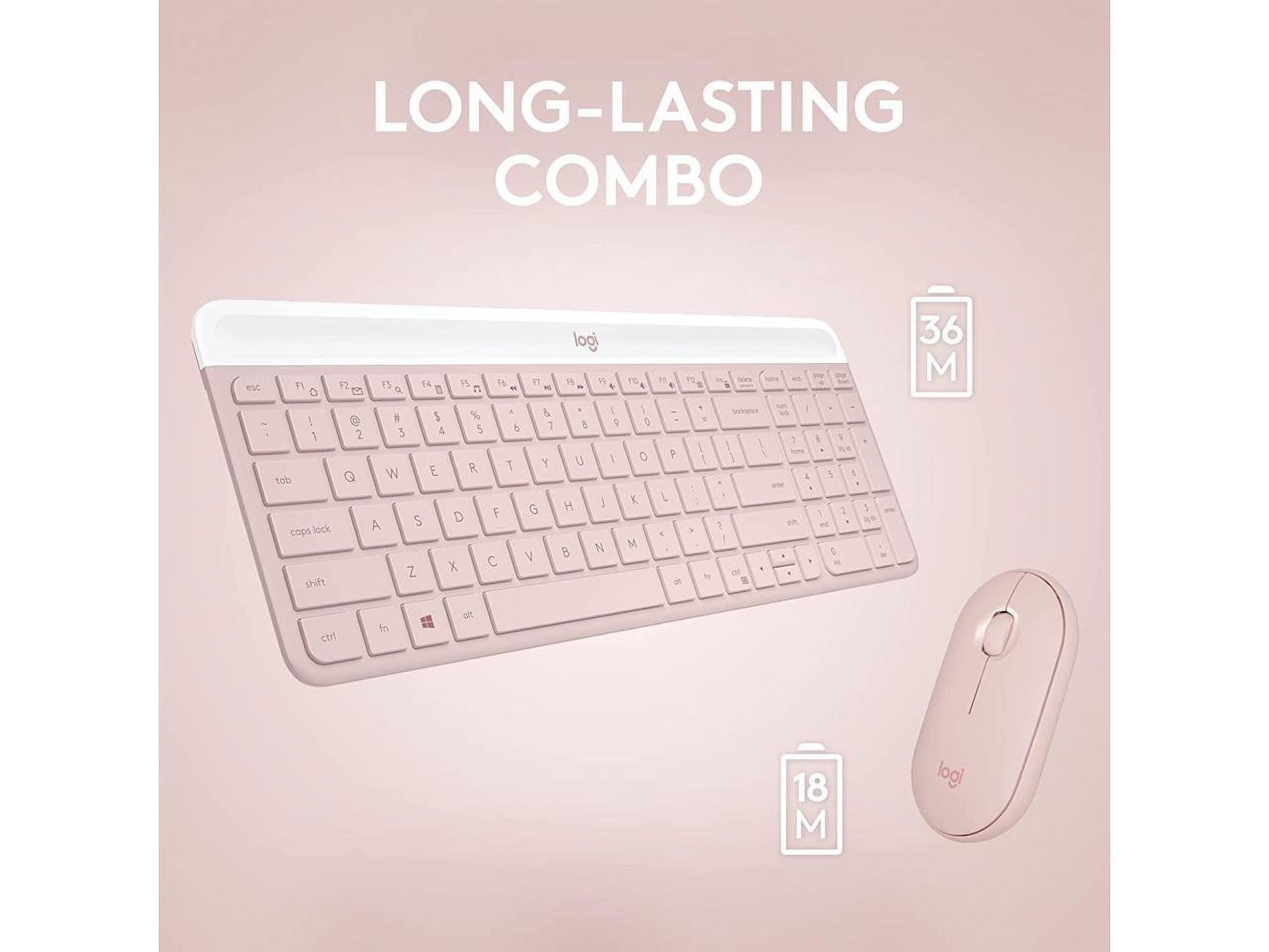 Logitech MK470 Slim Rose Wireless Keyboard and Mouse Combo