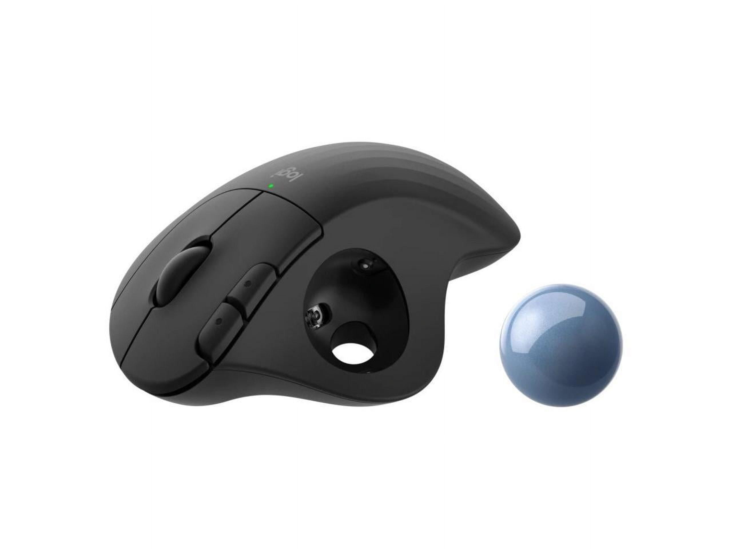 Logitech ERGO M575 Wireless Trackball Mouse Easy Thumb Control Precision Smooth Tracking Ergonomic Comfort Design Windows PC Mac Bluetooth USB Graphite.