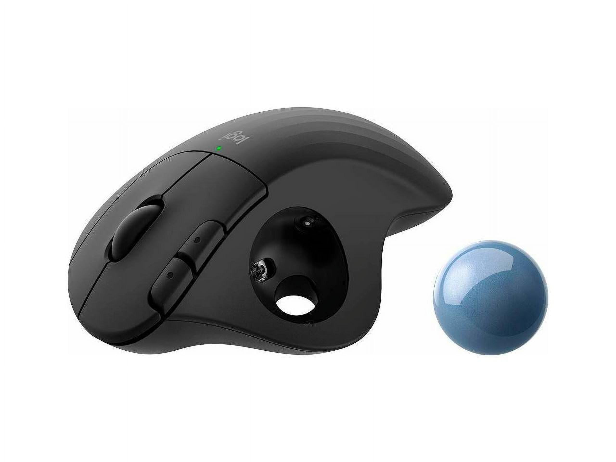 Logitech ERGO M575 Wireless Trackball Mouse Easy Thumb Control Precision Smooth Tracking Ergonomic Comfort Design Windows PC Mac Bluetooth USB Graphite.