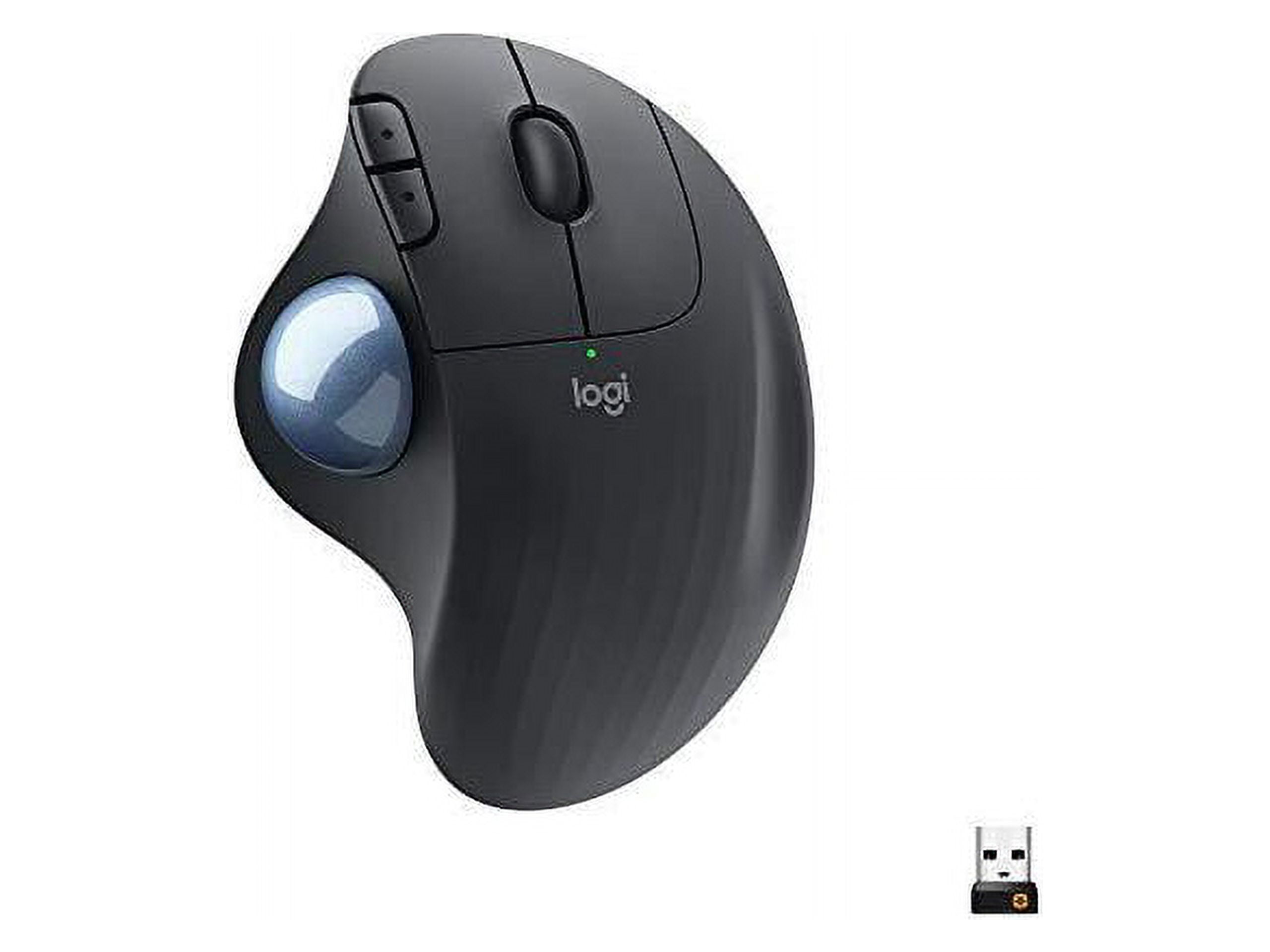 Logitech ERGO M575 Wireless Trackball Mouse Easy Thumb Control Precision Smooth Tracking Ergonomic Comfort Design Windows PC Mac Bluetooth USB Graphite.