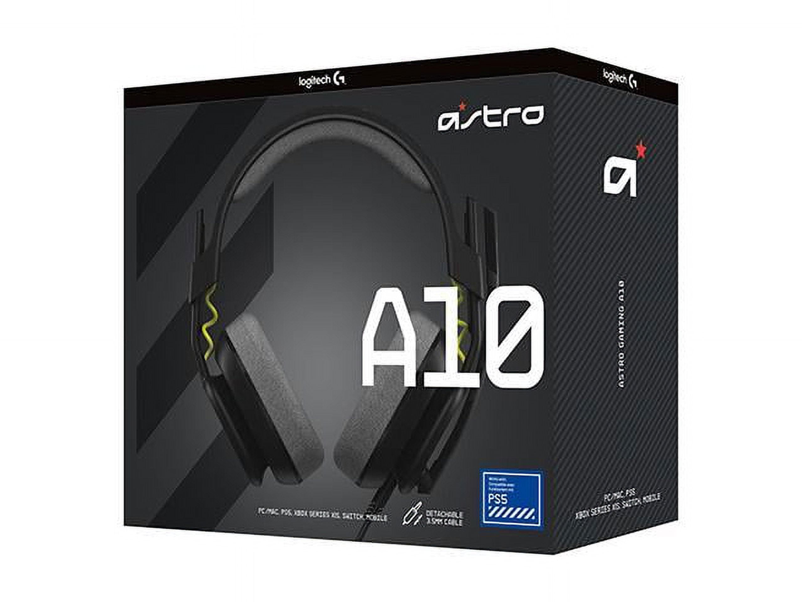 ASTRO A10 Gaming Headset Gen 2 Over-ear Headphones with Flip-to-Mute Mic and 32mm Drivers for PlayStation PC Black