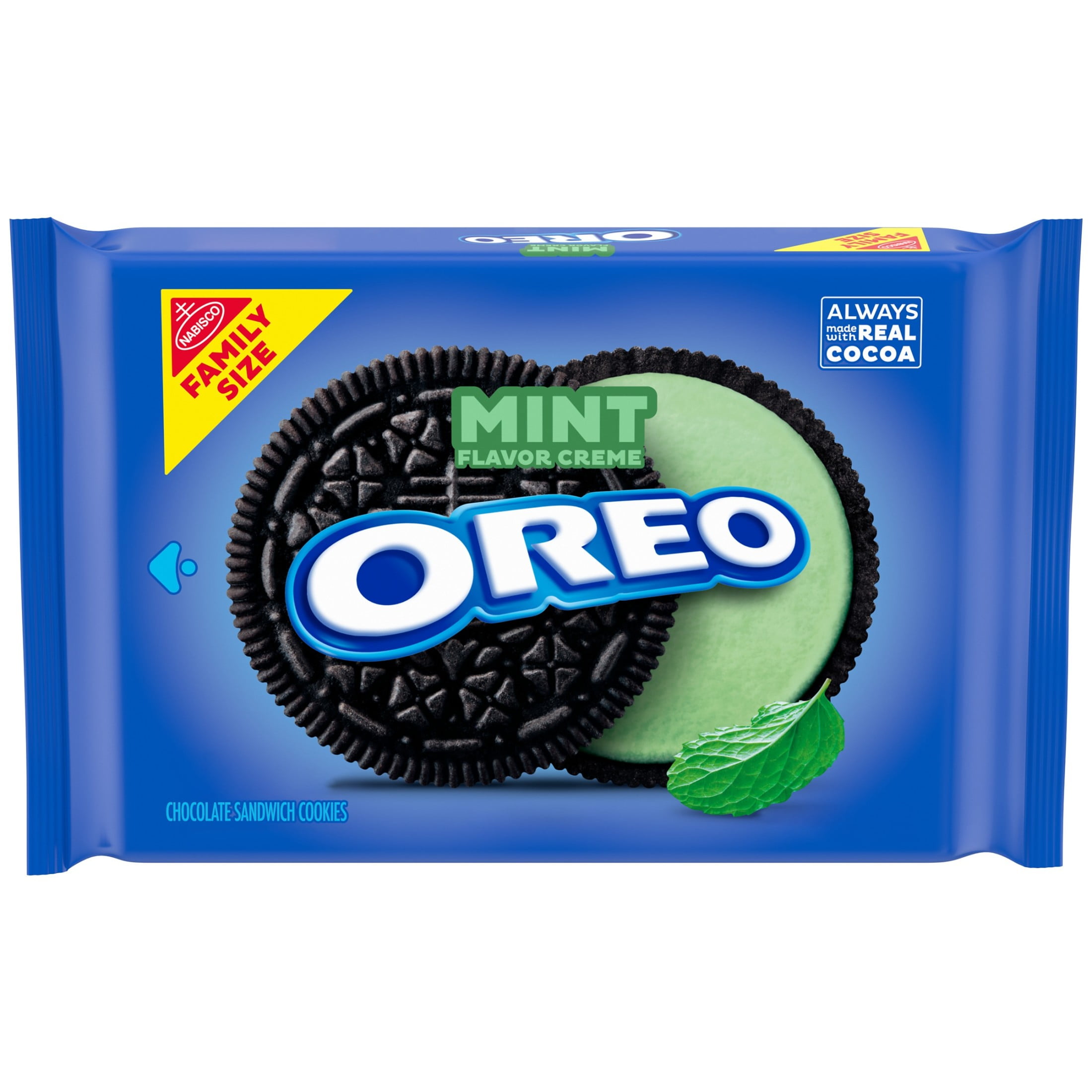 OREO Mint Creme Chocolate Sandwich Cookies Family Size