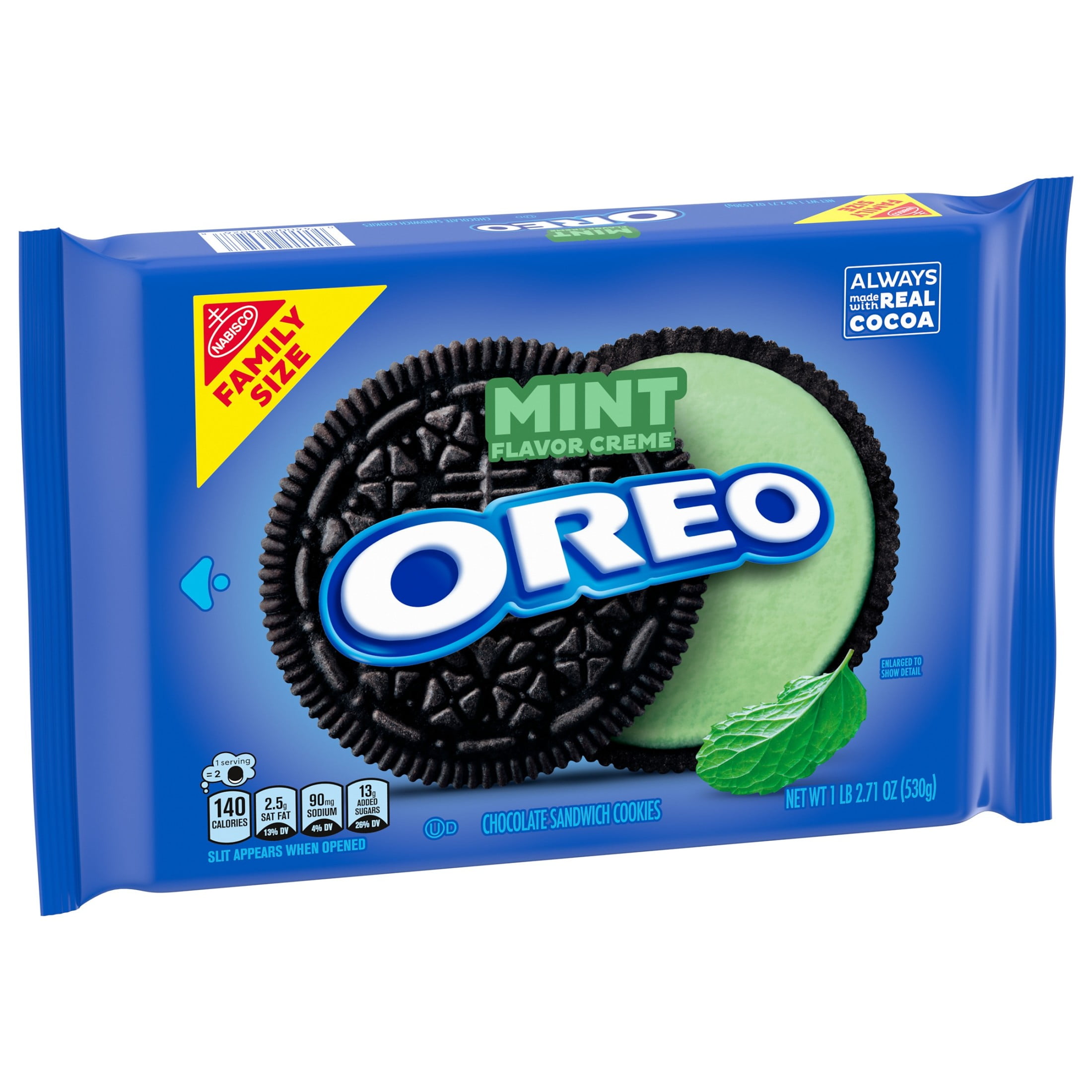 OREO Mint Creme Chocolate Sandwich Cookies Family Size