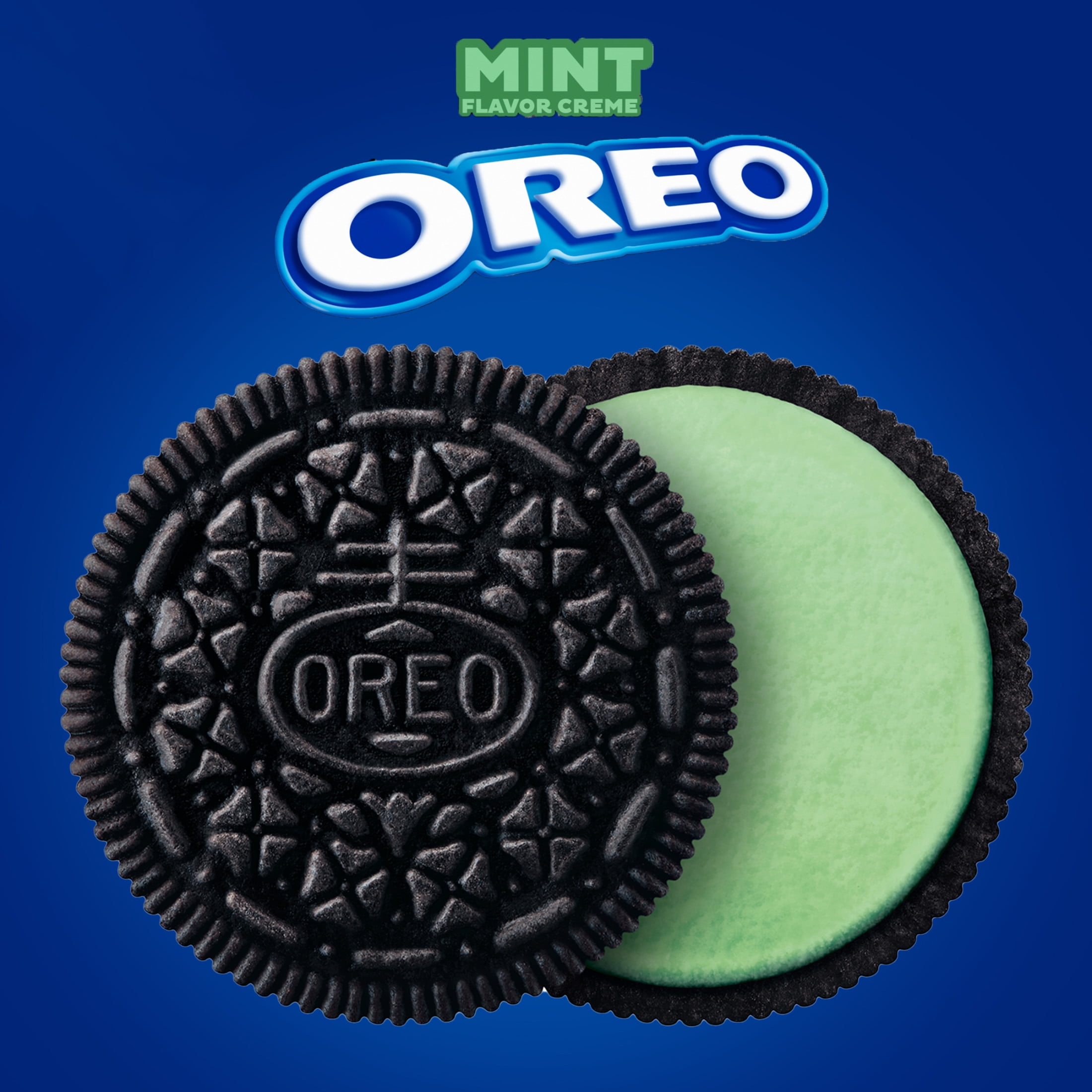 OREO Mint Creme Chocolate Sandwich Cookies Family Size