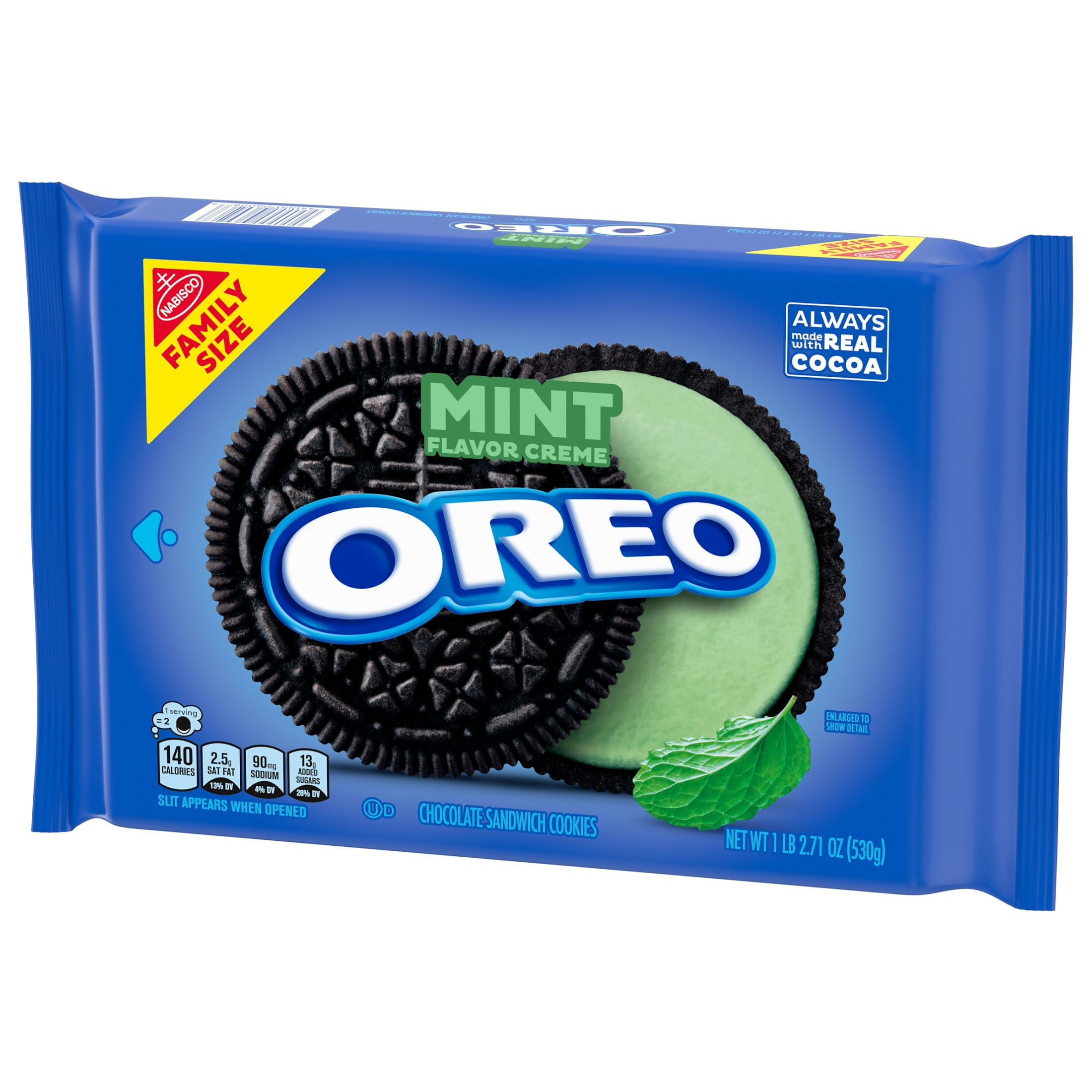 OREO Mint Creme Chocolate Sandwich Cookies Family Size