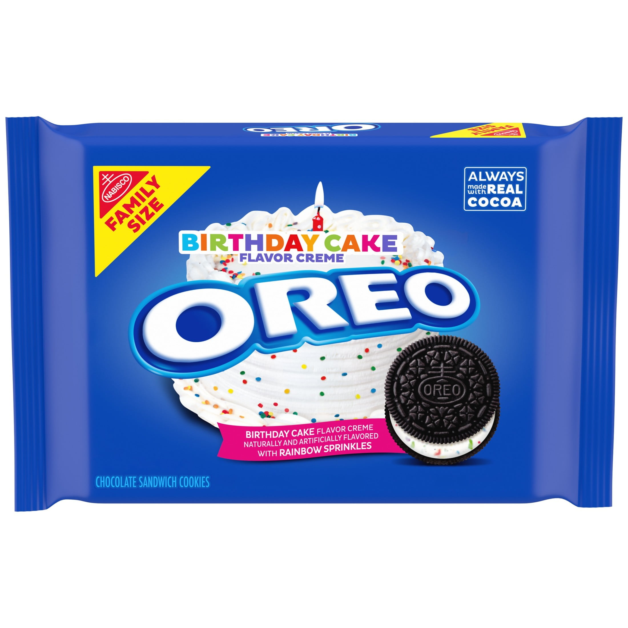 OREO Birthday Cake Chocolate Sandwich Cookies Family Size