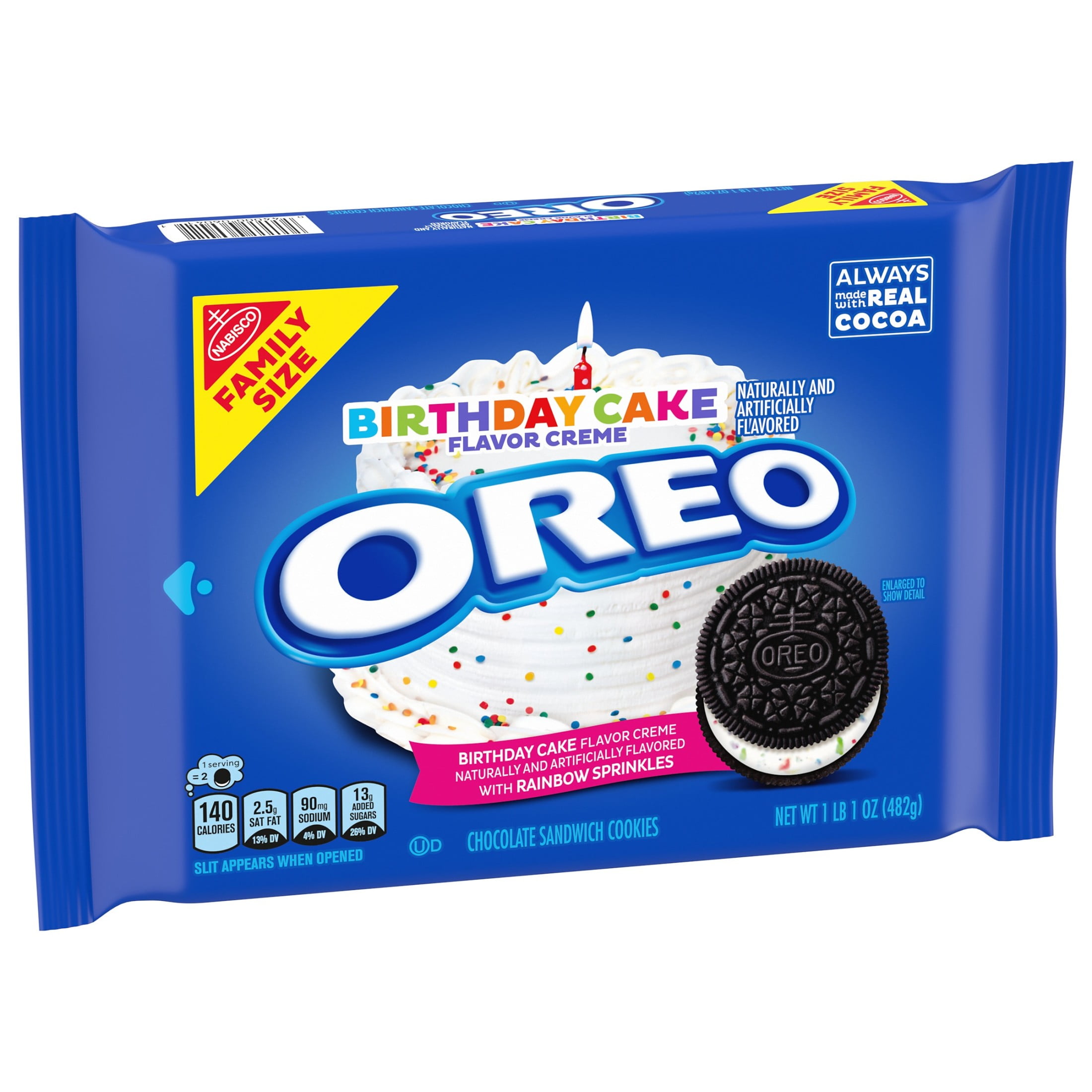 OREO Birthday Cake Chocolate Sandwich Cookies Family Size