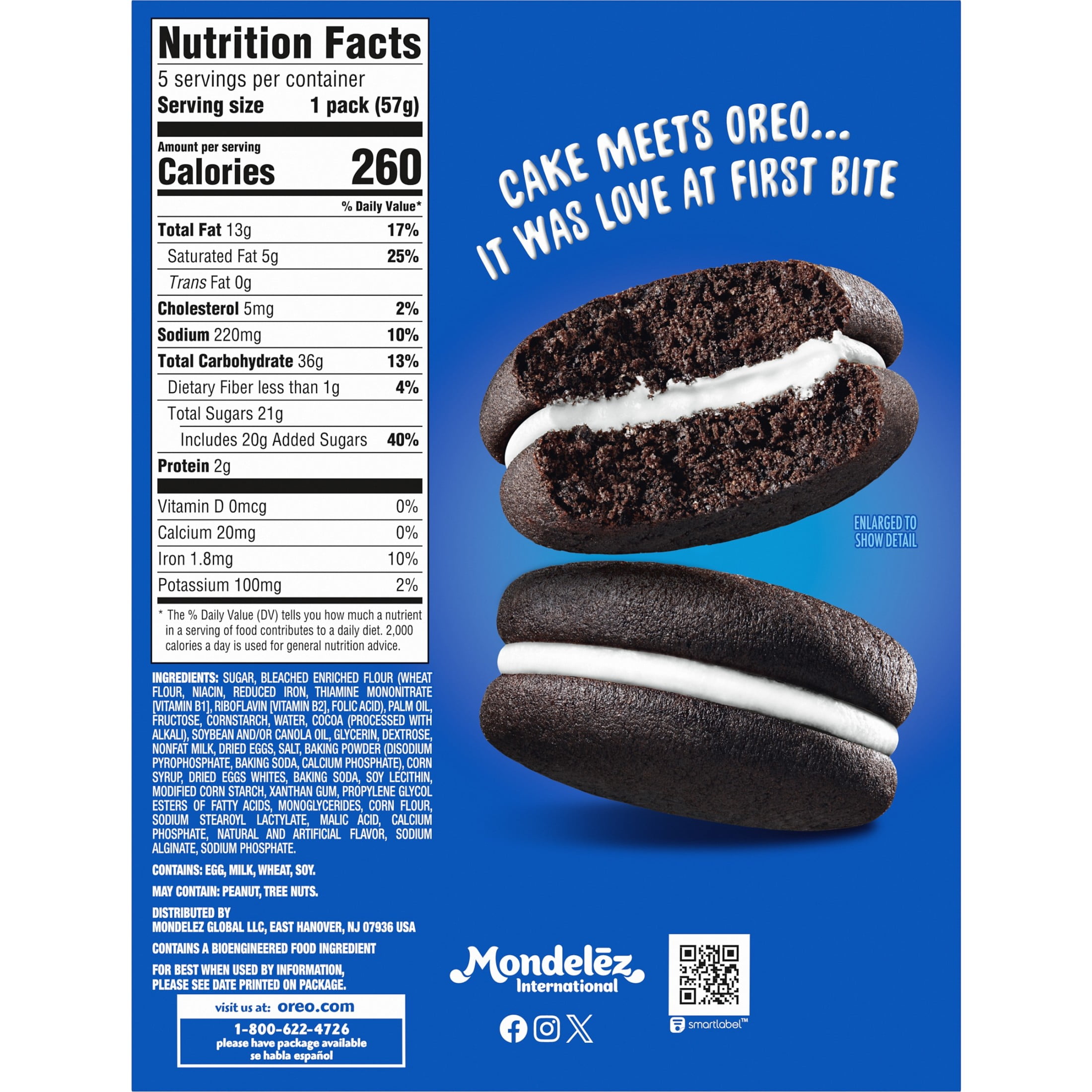 OREO Cakesters Soft Snack Cakes 5 2.02 oz Snack Packs