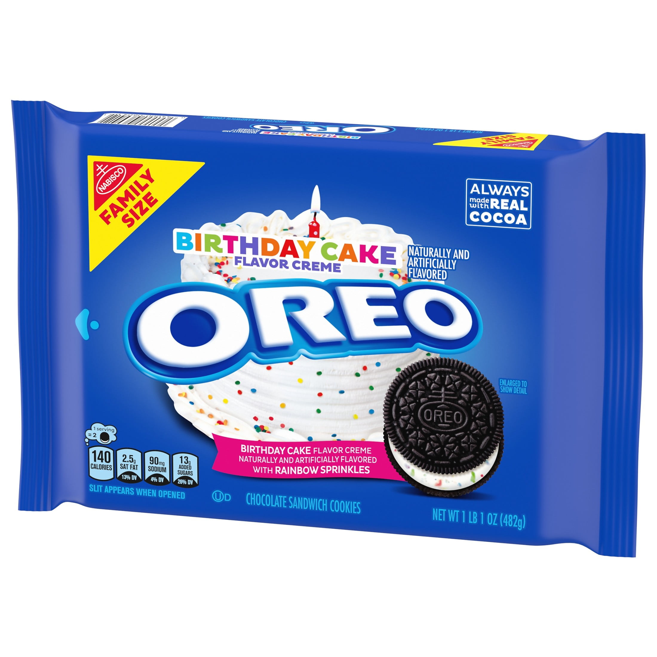 OREO Birthday Cake Chocolate Sandwich Cookies Family Size