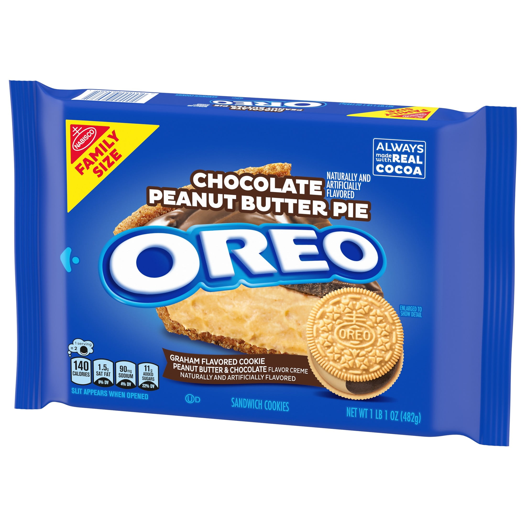 OREO Chocolate Peanut Butter Pie Sandwich Cookies Family Size