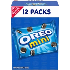 OREO Mini Chocolate Sandwich Cookies 12 Snack Packs for Quick Snacking