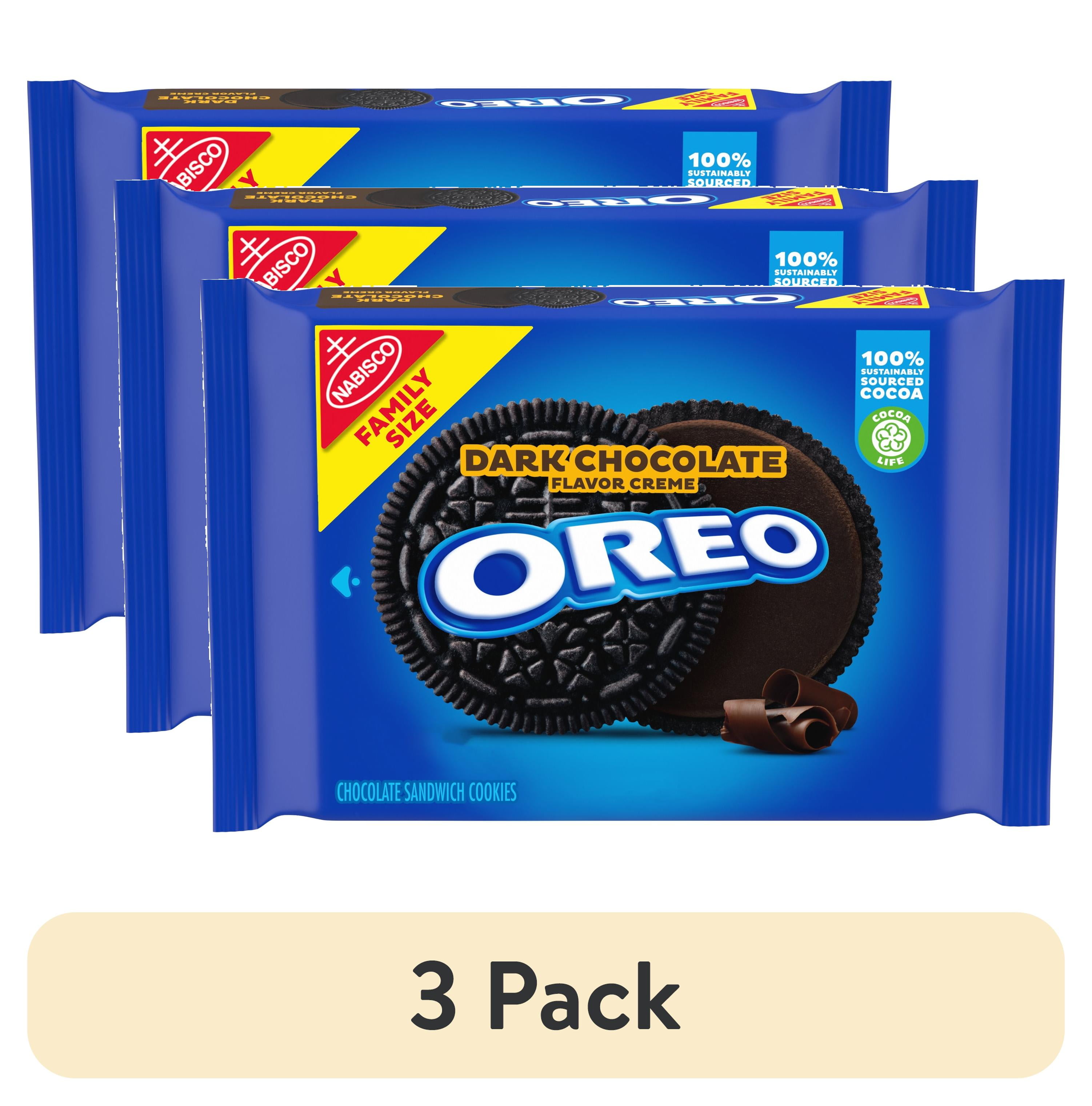 OREO Dark Chocolate Creme Sandwich Cookies Family Size(3 PACK)