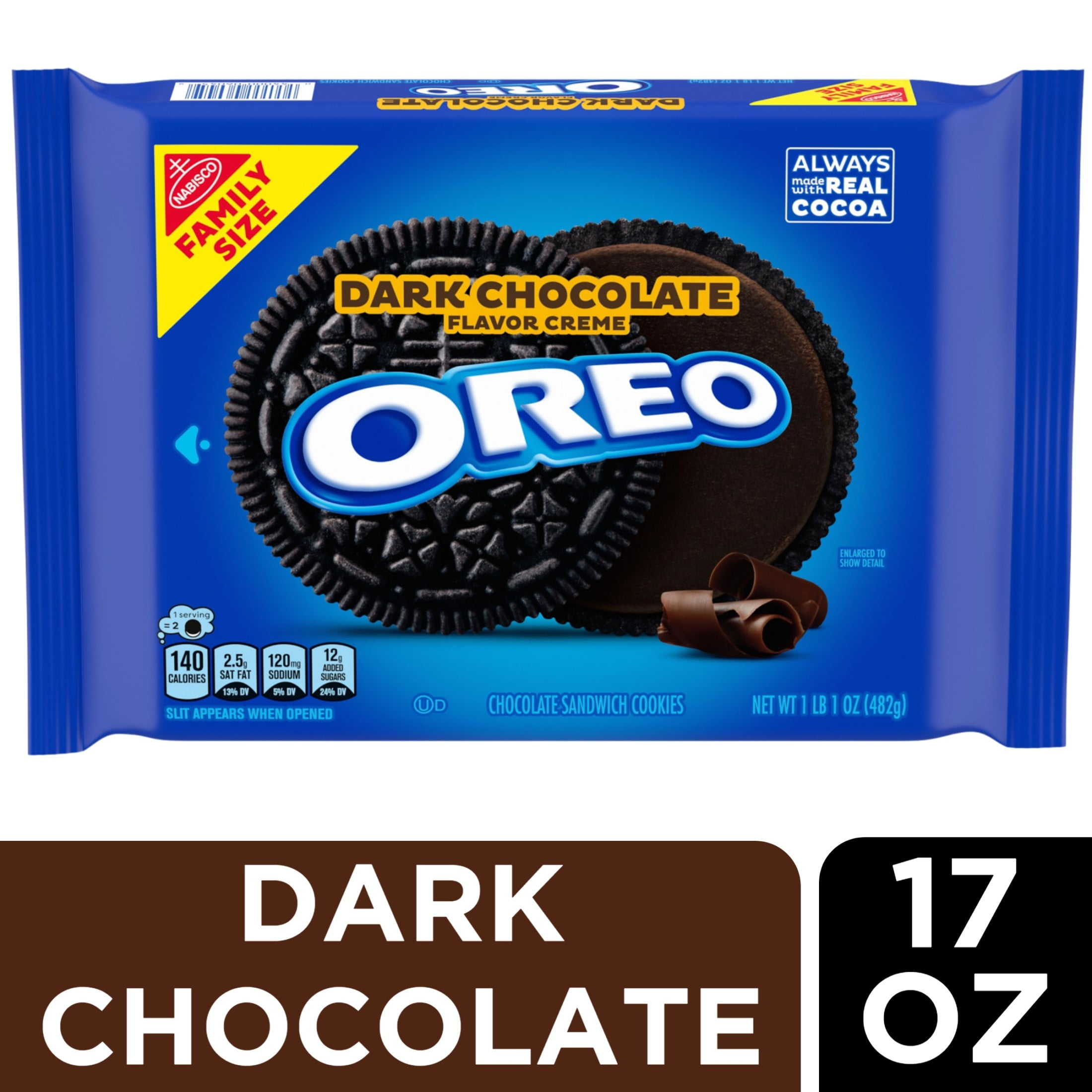 OREO Dark Chocolate Creme Sandwich Cookies Family Size(3 PACK)