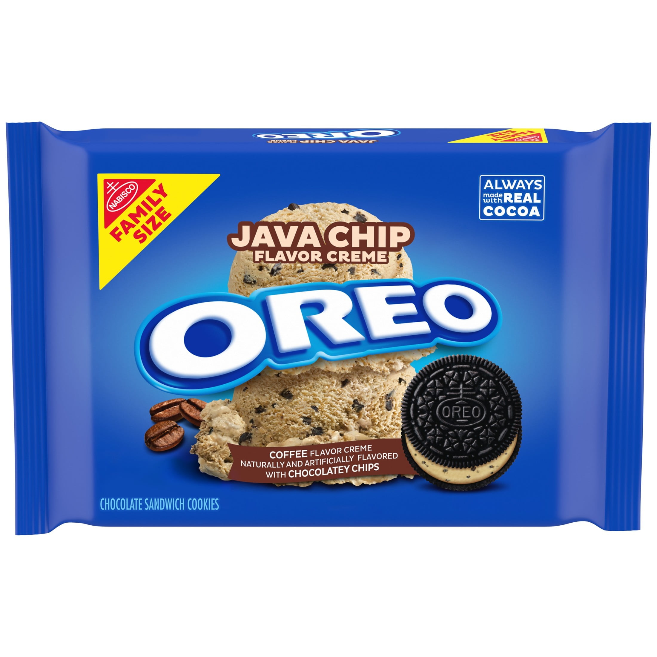 OREO Java Chip Creme Chocolate Sandwich Cookies Family Size